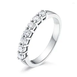 Anelli a grappolo HTOTOH Anello da donna Moissan Diamond Cocktail 925 Argento Wedding Prong Setting Fine Jewelry