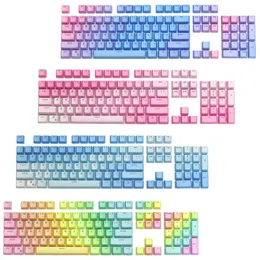 Keyboard Covers 104 or 17 Keys PBT Backlight Keycaps Two color Gradient Keycap for Mechanical RGB Gaming Custom OEM Profile 230630