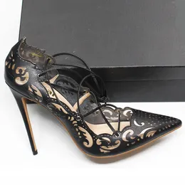 Stiefel elegante reife heiße Verkauf Knöchelkreuzgurt Gladiator Schuhe Frauen sexy spitze Zehenpumpen High Heels Damen große Größe Schwarz D007a