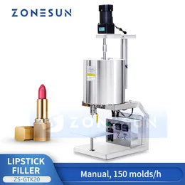 Máquina de enchimento de batom ZONESUN Manual Lip Barm Filler Cosmetics Make Up Beauty Product Equipment Heating Mixing ZS-GTK20