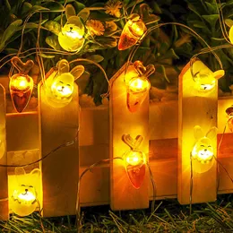Yeni 1/2 M LED Peri Işıkları Bakır Tel Karikatür Bahçe Garland Işık Su Geçirmez Dize Işıklar Paskalya Tatili Için Yeni Yıl Süslemeleri