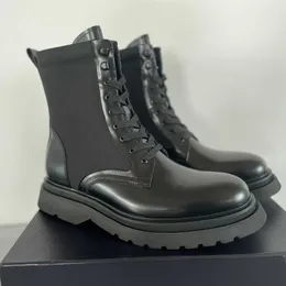 Дизайнерские мужчины кожаная лодыжка Martin Combat Boots Luxury Platform Platform