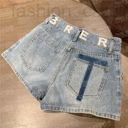 Kvinnors plus size byxor designer brev tryckt kvinnor denim shorts modedesigner sexig mini kort flicka high street jeans pant nt1q