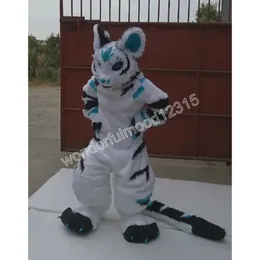 Pelziges Maskottchen, weißer Husky-Hundeanzug, Rollenspiel-Maskottchen-Kostüme, Karneval, Halloween-Geschenke, Unisex-Erwachsene, ausgefallenes Partyspiel-Outfit, Urlaub, Outdoor-Werbe-Outfit