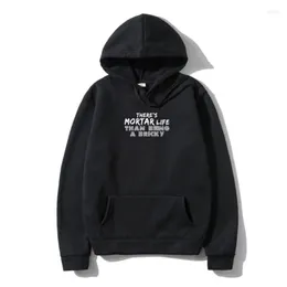 Herrtröjor där är murbruk liv - mens ytterkläder roliga / tegel lager betong pullover hoody unisex yttre