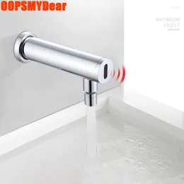 Bathroom Sink Faucets Infrared Motion Sensor Faucet Wall Mount Touchless Tap Wash Basin Smart Intelligent Kraan Washbasin Copper Torneira