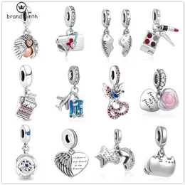 925 silver for pandora charms jewelry beads Heart Dangle Compass Typewriter charm set Pendant DIY