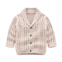 Coat Citgeett 0 3y Autumn Winter Baby Boys tröja Kläder Solid Knit Långärmning Single Breasted Warm 230630