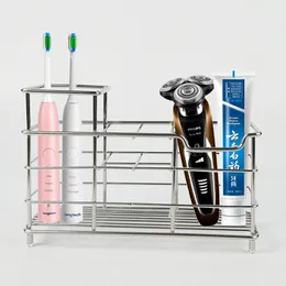 Tandborstehållare Tandborstehållare Rostfritt stål Electric Tandborste Stand Hylla Tandkräm Förvaring Rack Bad Tillbehör Arrangör 230629