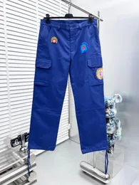Pantalon grande taille pour homme col rond brodé et imprimé style polaire vêtements d'été avec street pur coton 421edf