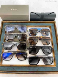 Männer Frauen Designer-Sonnenbrille mit schwebendem Rahmen DITA GRAND LXN EVO 403 Metall Minimalistische Retro-Sonnenbrille der Mach-Kollektion Neues Design mit gemauerter Schnittkante und Origina