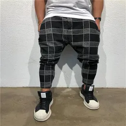 4 färger herrar byxor streetwear plaid tryck casual byxor mode bants byxor byxor casual män jogger298t