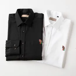 2023ss Camisas masculinas de luxo Marcas de moda masculina Camisa casual Cor pura Manga longa Camisa masculina clássica de negócios Tamanho asiático M-3XL