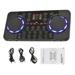 Mixer V300 Pro البث المباشر بطاقة الصوت 10 مؤثرات صوتية 4.0 خلاط واجهة الصوت ل DJ Music Studio Recording Karaoke