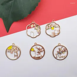 Charms 10pcs Enamel Openwork Animal Charm For Jewelry Making Bulk Metal Necklace Pendant Earring Diy Accessories Craft