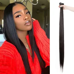 Lace Wigs Hair Bulks 1640 Inch X Real Bundles Bone Straight Wholesale Nature Black Protein s 230629