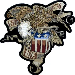 Low High Quality Established 1776 USA Eagle & Crest Patch Patriotic Back Patches 242a