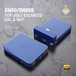 Держатели Hidizs DH80/DH80S USB DAC/AMP Portable Balanced с помощью поддержки MQA алюминиевого сплава с сплава с сплавом Shell 3 Выбор увеличения уровня для телефона/DAP