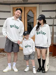 親子服韓国語版西洋化された家庭用服の男の子服家族一致する衣装2023春の新しいセーターl230522