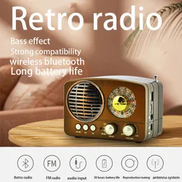 Konnektörler Sakat Olunabilir Retro Radyo Kablosuz Bluetooth HiFi Hoparlör Stereo Kulaklık FM Am SW USB AUX TF Kart Mp3 Multimedya Klasik Alıcı