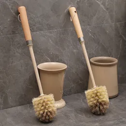 Toilet Brushes Holders Wooden Handle Toilet Brush Floor Stand Storage Racks WC Accessories Corner Cleaning Nylon Head Household Bathroom Products 230629