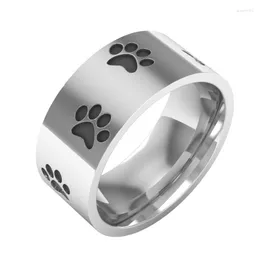 Кольца кластера 2023 8 мм снаружи плоская внутренняя дуга кольцо из нержавеющей стали для собак домашнее животное титановый прилив мужские украшения