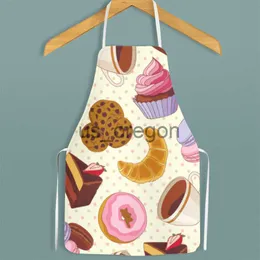 Vases Hamburger and Sweet Food Printed Apron Waterproof Oilproof For Femme Men Wipeable Household Tablier Cuisine Baking Accessory x0630