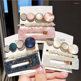 Hair Clips & Barrettes 3PCS/Set Fashion Pearls Acetate Geometric For Women Girls Headband Sweet Hairpins Accessories GiftHair