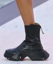 Осенне-зимние модные ботильоны с круглым носком, непромокаемая короткая обувь на платформе с рукавами на высоком каблуке, уникальная женская обувь в британском стиле