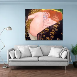 Danae (luxury Line) Gustav Klimt Canvas Art Reproduction Handmade Oil Painting Artwork High Quality