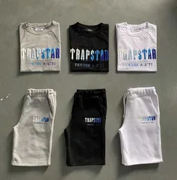 Conjunto de camiseta Trapstar para hombre, chándal con letras, pantalones cortos de felpa de manga corta, diseño de movimiento 469ess
