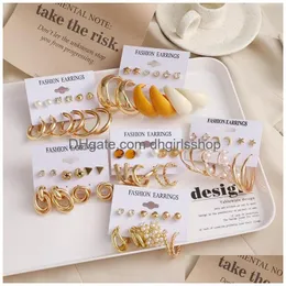 Charm Various Styles Of New Earrings Vintage Gold Set 6-Piece Womens Jewelry Drop Delivery Otp4X