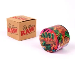 Smoking Raw Zinc Alloy Grinder 4 Layers Tobacco Grinders Smoke Accessroy Herb 50mm Spiece Herbs Crusher Colorful Grinders Factory