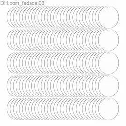 キーチェーンキーチェーンストラップ200 pcsラウンドアクリルキーチェーンブランク2インチ透明なアクリルサークルディスクdiyキーチェーンクラフトプロジェクト230220 Z230630