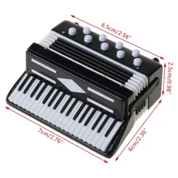 Baby Music Sound Toys C5AA Mini 1/12 Dollhouse Wood Accordion Miniature Musical Instruments Model Collection Home Decor Toys 230629