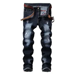 Autumn Men's Jeans Men Denim Straight Worn Out European And American Classic Long Brand Fashion Pants