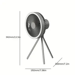 Multifunktionaler Mini-aufladbarer Stand-Desktop-Stativkühler mit Nachtlicht, wiederaufladbarer tragbarer Desktop-Umwälzventilator für den Außenbereich, 4000 mAh