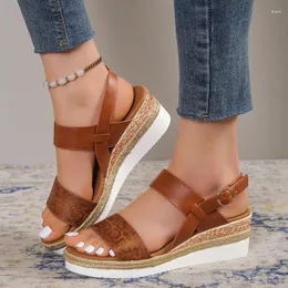 Sandals Shoes For Women 2023 Summer Wedge Retro Non-slip Ladies Casual Outdoor Beach Zapatos Mujer