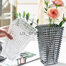 Vases Bright Glass Vase Home Decorations Bright Crystal Glass Vase Dried Flowers Desktop Decoration Decorative Utensils x0630