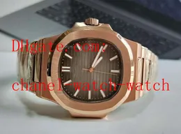 Настоящее фото браслет из розового золота 18 карат мужские наручные часы классический 40,5 мм коричневый циферблат Азии механические автоматические мужские часы с прозрачной задней частью