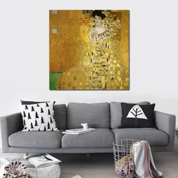 Famous Gustav Klimt Oil Painting Portrait of Adele Bloch Bauer I Canvas Art Handmade Romantic Artwork Wall Decor