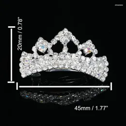 Klipy do włosów Barrettes Modna AB Kolor Rhinestone Mini Tiara Crown Charm Pet Barrette Ornament Hairwear Akcesoria 6pcs Lothair ha