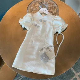 Mädchen Kleider Cheongsam Mädchen Baby Dünnes Kleid Kinder Chinesischen Stil Kleidung Mädchen Sommer Kurzarm Hanfu Tang Anzug 230630