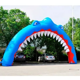 10mW with blower Airblown entrance inflatable shark arch balloon for festival party decoration