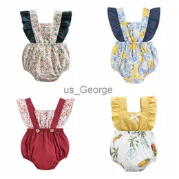 Clothing Sets Sanlutoz Cotton Newborn Baby Rompers Summer Baby Girls Clothes Flowers Princess Romper for Baby Girl Fashion J230630