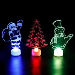 새로운 크리스마스 LED 야간 조명 크리스마스 트리 산타 다채로운 미니 램프 크리스마스 신년 어린이 선물 크리스마스 Navidad 파티 장식