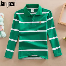 Polos Jargazol рубашки поло для мальчиков, рубашка с длинным рукавом, осенняя детская одежда, размер от 3 до 15 лет, костюм для маленького мальчика, топы для подростков, спортивные поло 230629