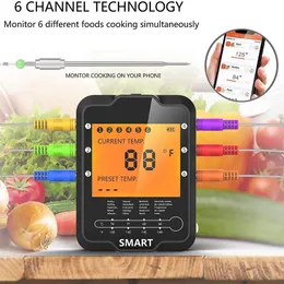 Nummer Airmsen Drahtloses Bluetooth-Fernbedienungs-Digital-Küchen-Koch-Lebensmittel-Fleisch-Hintergrundbeleuchtungsthermometer mit Sonde für BBQ-R-Grillofen