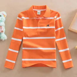 Polos Çocuk Çocuk Uzun Kollu T-shirt Polo Gömlek Erkek Çocuklar Çizgili Erkek Bebek Spor Polos Teneege Boys Giyim 230629 Tops