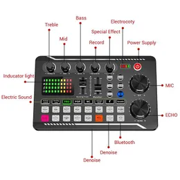 Mixer F998/V8S صوت بطاقة الصوت ميكروفون الخلاط صوت بطاقة صوت لوي الخلاط لوحة الصوت